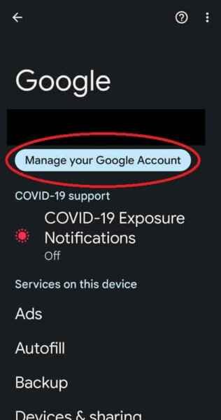 set up Google Account Settings