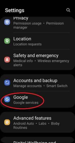 set up Google Account Settings