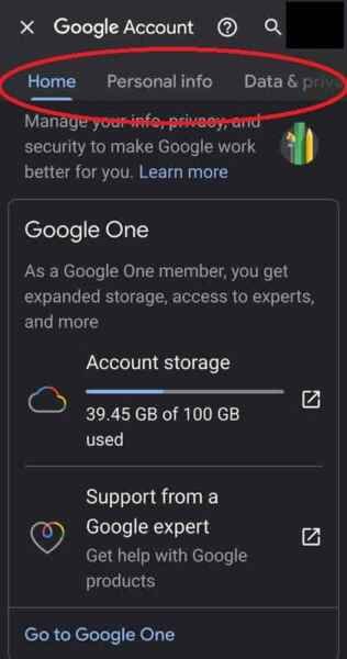 set up Google Account Settings