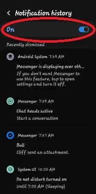 Notification History