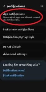 Choose Apps for notifications