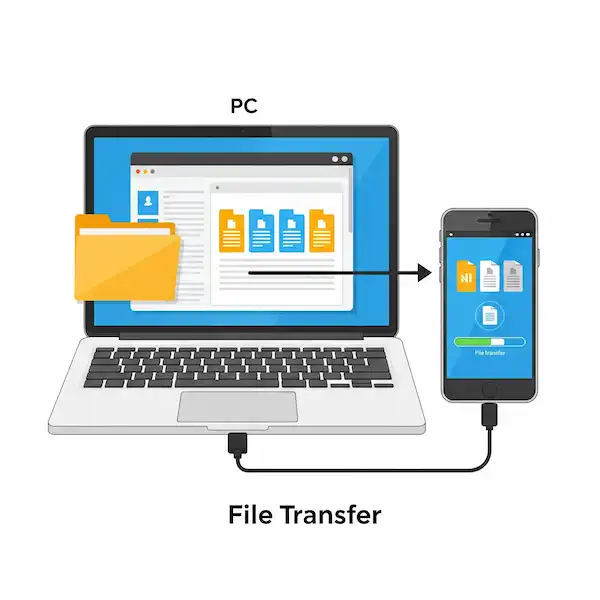 Transfer files pc to phone